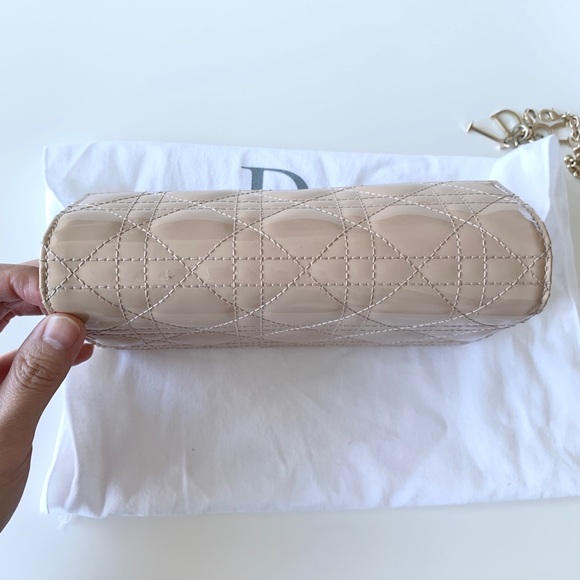 Christian Dior Patent Cannage Lady Dior Chain Wallet w/ Box - Picture 5 of 16